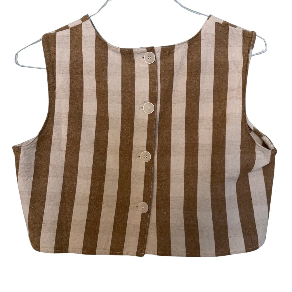 NWT 100% cotton Striped summer crop/tank top - Picture 2 of 8